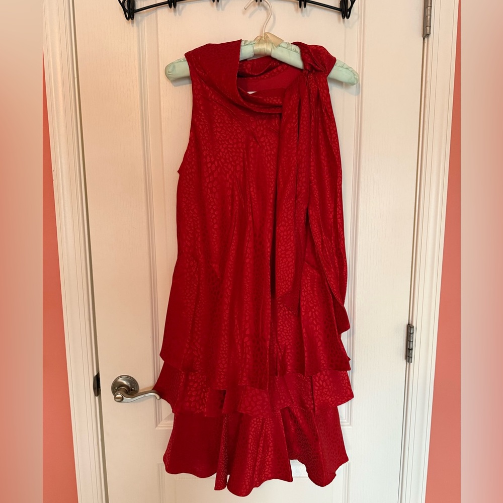 Signature by Robbie Bee Red Layered Women’s Cocktail Dress